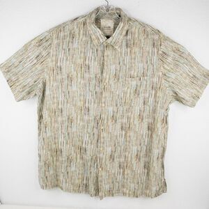Tasso Elba Island Silk Linen Blend Short Sleeve Button Up Mens SIZE 2XL